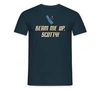 Spreadshirt Star Trek The Original Series Beam Me Up, Scotty Men’s T-Shirt, 3XL, Navy