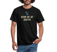 Spreadshirt Star Trek The Original Series Beam Me Up, Scotty Men's T-Shirt, 3XL, Black