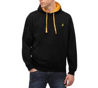 Spreadshirt Star Trek The Original Series Embroidered Delta Shield Unisex Contrast Hoodie Black/Gold