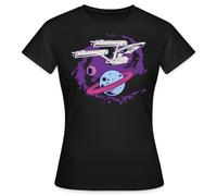 Spreadshirt Star Trek The Original Series Enterprise Planet Women's T-Shirt, S, Black