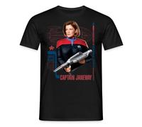 Spreadshirt Star Trek Voyager Captain Janeway Men’s T-Shirt, XXL, Black