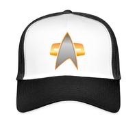 Spreadshirt Star Trek Voyager Delta Shield Trucker Cap, One Size, White/Black