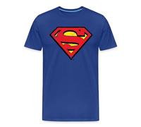 Spreadshirt Superman S-Shield Logo Vintage Men’s Premium T-Shirt, S, Royal Blue