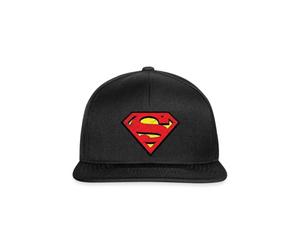 Spreadshirt Superman S-Shield Logo Vintage Snapback Cap, One Size, Black/Black
