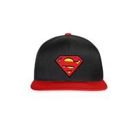 Spreadshirt Superman S-Shield Logo Vintage Snapback Cap, One Size, Black/red