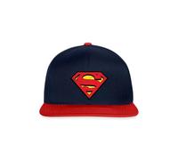 Spreadshirt Superman S-Shield Logo Vintage Snapback Cap, One Size, Navy/red
