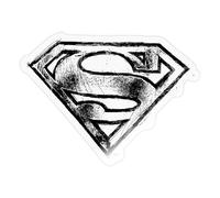 Spreadshirt Superman S-Shield Sketch Logo Sticker, 10 x 10 cm, Transparent Glossy