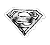Spreadshirt Superman S-Shield Sketch Logo Sticker, 10 x 10 cm, White Matte