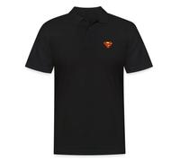 Spreadshirt Superman Small Logo S-Shield Embroidery Men's Polo Shirt, XL, Black