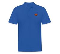 Spreadshirt Superman Small Logo S-Shield Embroidery Men's Polo Shirt, XL, Royal Blue