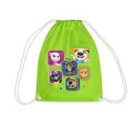 Spreadshirt Talking Tom & Friends Characters Drawstring Bag, One Size, neon Green