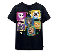 Spreadshirt Talking Tom & Friends Characters Kids Premium Organic T-Shirt, 134/140 (8 Years), Navy