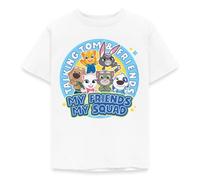 Spreadshirt Talking Tom & Friends My Friends, My Squad Kids' T-Shirt, 122/128 (7-8 Years), White