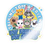 Spreadshirt Talking Tom & Friends My Friends, My Squad Sticker Size S (10 x 10 cm), 10 x 10 cm, Transparent Glossy