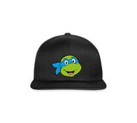 Spreadshirt Teenage Mutant Ninja Turtles Leonardo Costume Snapback Cap, One Size, Black/Black