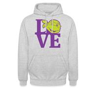 Spreadshirt Teenage Mutant Ninja Turtles Love Unisex Hoodie, M, light heather grey