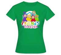 Spreadshirt Teletubbies Friends Forever Cute Friendship Design Women's T-Shirt, S, Kelly Green