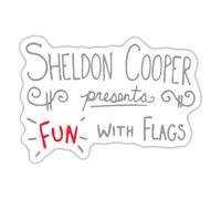 Spreadshirt The Big Bang Theory Fun with Flags Sticker Size S (10 x 10 cm), 10 x 10 cm, White Matte