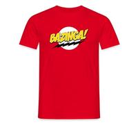 Spreadshirt The Big Bang Theory Sheldon Cooper Quote Bazinga Men’s T-Shirt, XL, red