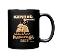 Spreadshirt The Big Lebowski - Dude Quote Careful Man… Coloured Mug, One Size, Black
