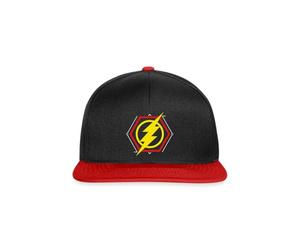 Spreadshirt The Flash Yellow Lightning Bolt Symbol Snapback Cap, One Size, Black/red
