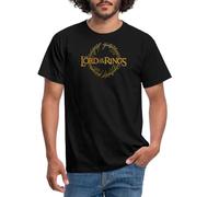 Spreadshirt The Lord of The Rings Logo and Ring Inscription Men's T-Shirt, 3XL, Black