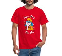 Spreadshirt The Smurfs Funny Gift Grandpa Smurf Men's T-Shirt, XL, red