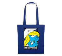 Spreadshirt The Smurfs Funny Gift Smurfette My Happy Face Tote Bag, One Size, royal blue