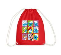 Spreadshirt The Smurfs Gift Tiles Drawstring Bag, One Size, red