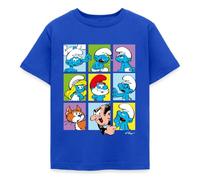Spreadshirt The Smurfs Gift Tiles Kids' T-Shirt, 110/116 (5-6 Years), Royal Blue