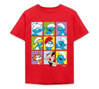 Spreadshirt The Smurfs Gift Tiles Kids' T-Shirt, 122/128 (7-8 Years), red