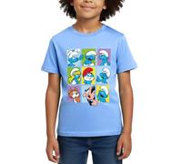 Spreadshirt The Smurfs Gift Tiles Kids' T-Shirt Sky Blue