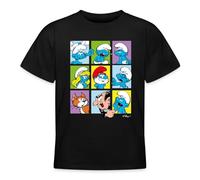 Spreadshirt The Smurfs Gift Tiles Teenage T-Shirt, 134/146 (9-11 Years), Black