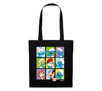 Spreadshirt The Smurfs Gift Tiles Tote Bag, One Size, black