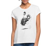 Spreadshirt Thelwell Bolting Pony Women’s Loose Fit T-Shirt, XL, White