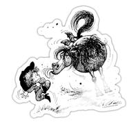 Spreadshirt Thelwell Cute Pony Sticks Tongue Out Sticker, 10 x 10 cm, White Glossy