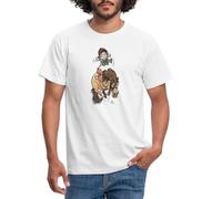 Spreadshirt Thelwell Funny Illustration Bucking Horse Men's T-Shirt, 4XL, White