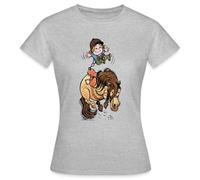 Spreadshirt Thelwell Funny Illustration Bucking Horse Women's T-Shirt, M, Heather Grey
