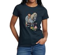 Spreadshirt Thelwell Funny Showjumping Gone Wrong Women's T-Shirt Navy