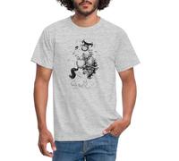 Spreadshirt Thelwell Western Riding Taming Wild Horse Men's T-Shirt, L, Heather Grey