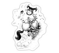 Spreadshirt Thelwell Western Riding Taming Wild Horse Sticker, 10 x 10 cm, White Glossy