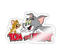 Spreadshirt Tom and Jerry Catch Me Sticker, 10 x 10 cm, White Glossy