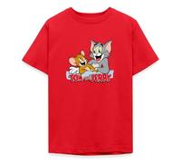 Spreadshirt Tom and Jerry Happy Friends Kids' T-Shirt, 110/116 (5-6 Years), red