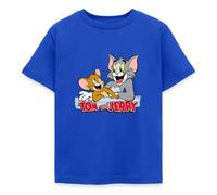 Spreadshirt Tom and Jerry Happy Friends Kids' T-Shirt, 110/116 (5-6 Years), Royal Blue