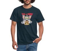 Spreadshirt Tom and Jerry Sandwich Men's T-Shirt, XXL, Navy