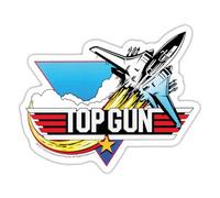 Spreadshirt Top Gun Fighter Jet Logo Sticker Size S (10 x 10 cm), 10 x 10 cm, White Matte