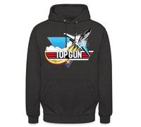 Spreadshirt Top Gun Fighter Jet Logo Unisex Hoodie, L, charcoal grey