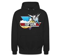 Spreadshirt Top Gun Fighter Jet Logo Unisex Hoodie, M, black