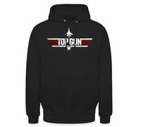Spreadshirt Top Gun Fighter Logo Unisex Hoodie, 3XL, black
