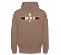 Spreadshirt Top Gun Fighter Logo Unisex Hoodie, M, mocha